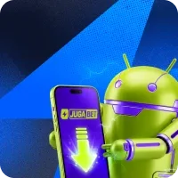 Mosaico de la portada de jugabet.cl con un teléfono, la app de la casa y un robot de Android.